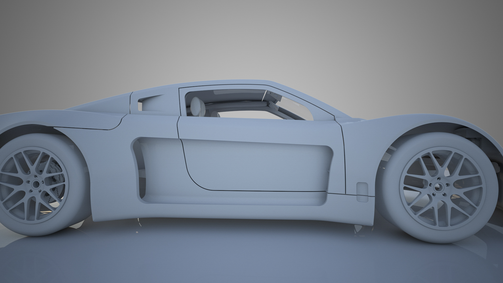 Sports Car White Model Render ARC CGI