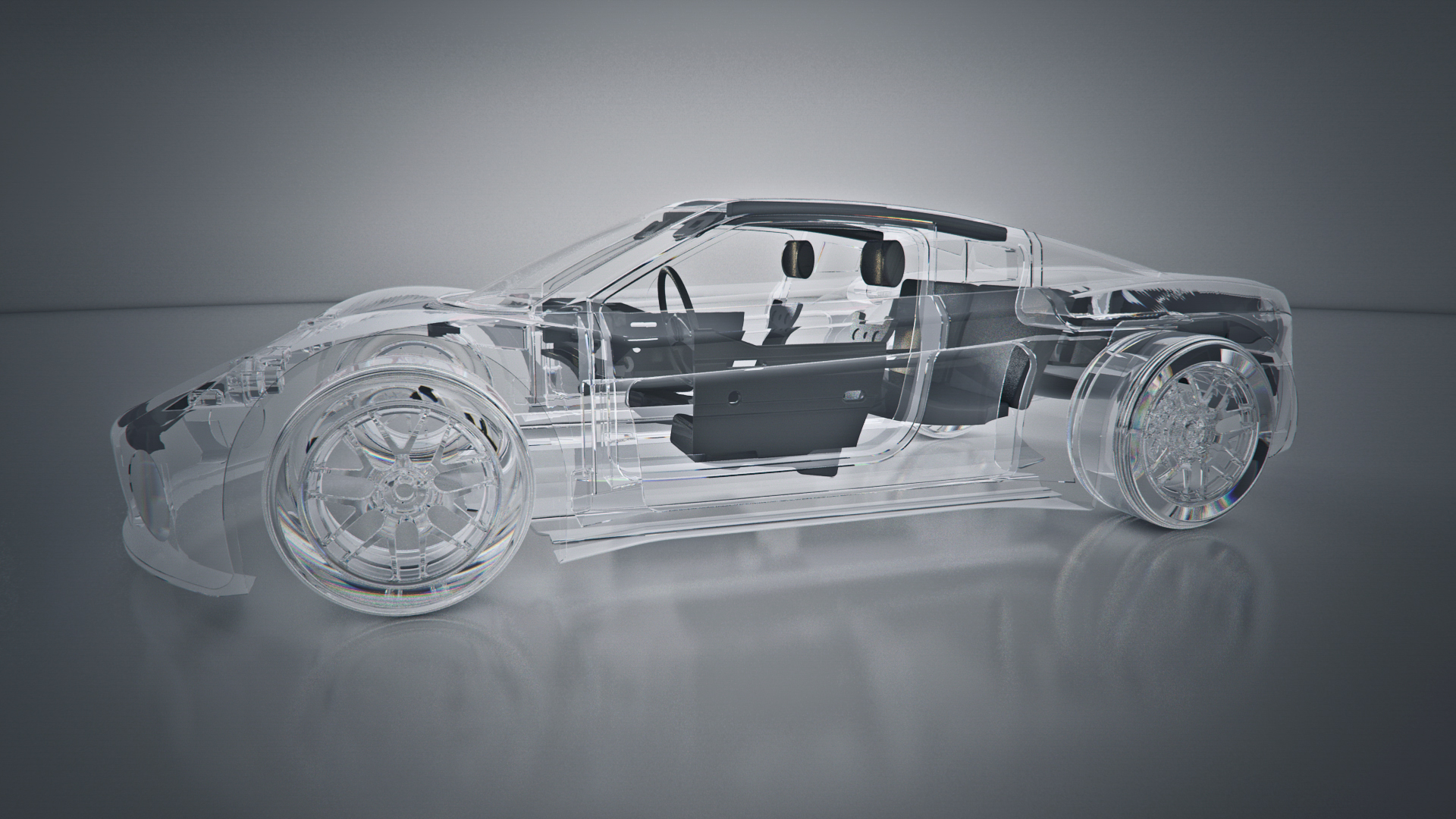 Sports Car X-ray Model Render ARC CGI