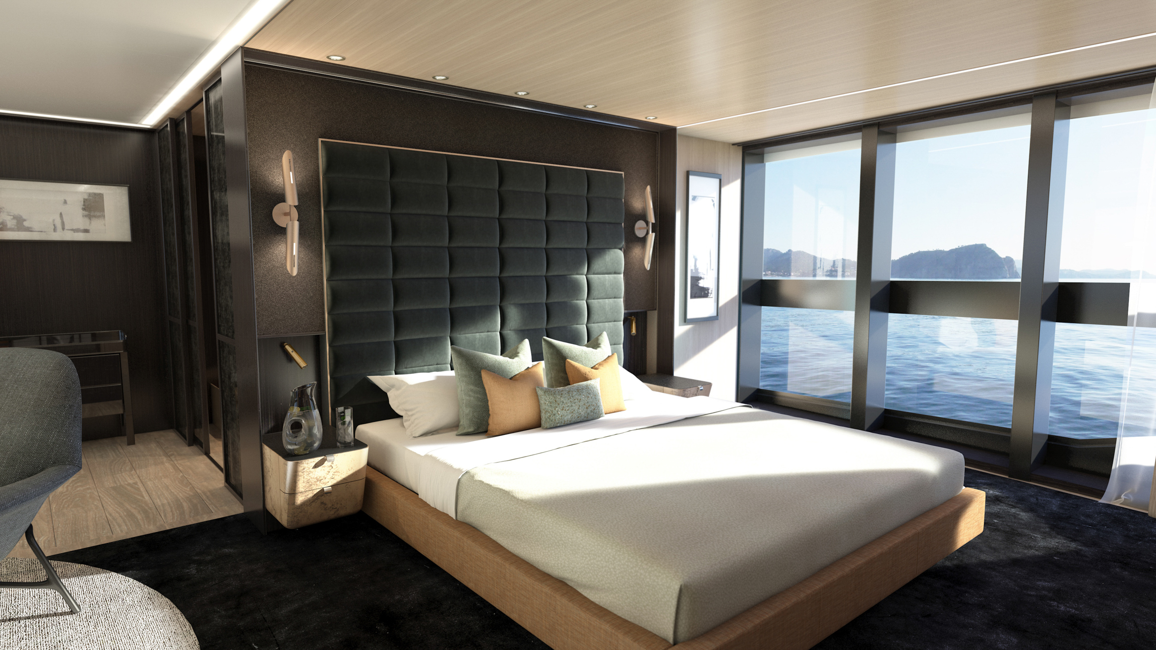 Sunseeker 50m Ocean Master Bedroom ARC CGI